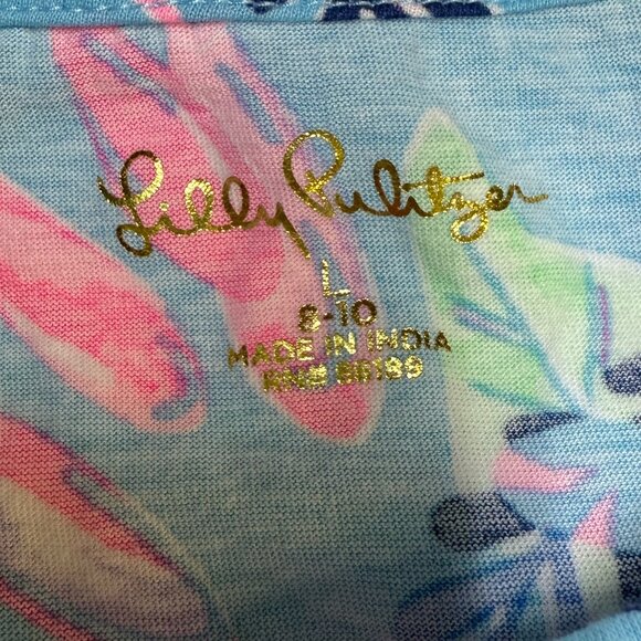 Lilly Pulitzer Mini Geanna Dress Porto Blue You’ve Been Spotted Size L 8-10, EUC - Picture 4 of 9
